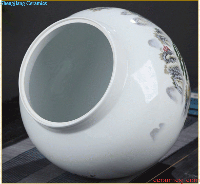 To make Jingdezhen ceramic fish cylinder furnishing articles Household act the role ofing is tasted the study desktop decoration small writing brush washer narcissus basin