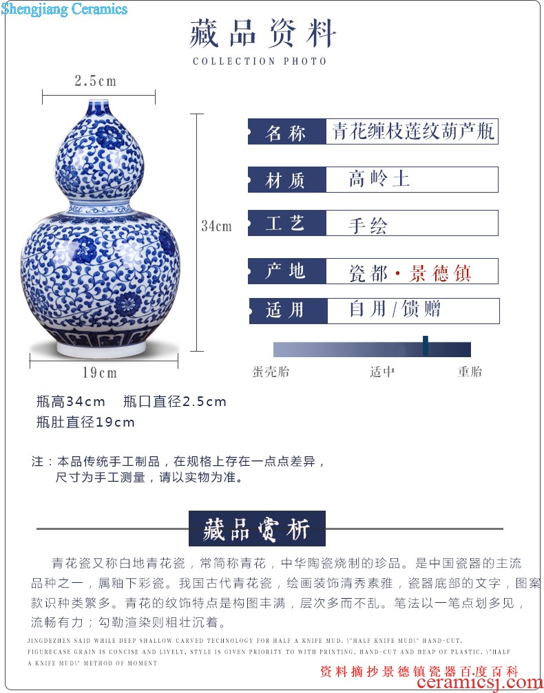 New Chinese style of jingdezhen ceramic hand-painted vases, furnishing articles Mesa of home sitting room adornment ornament TV ark act the role ofing is tasted