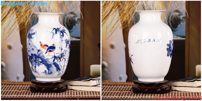 Archaize of jingdezhen ceramic kiln crack shadow blue glaze vase household adornment handicraft decoration furnishing articles sitting room