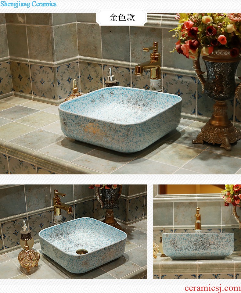 Creative personality vertical column basin bathroom ceramics art basin one small sink the balcony floor