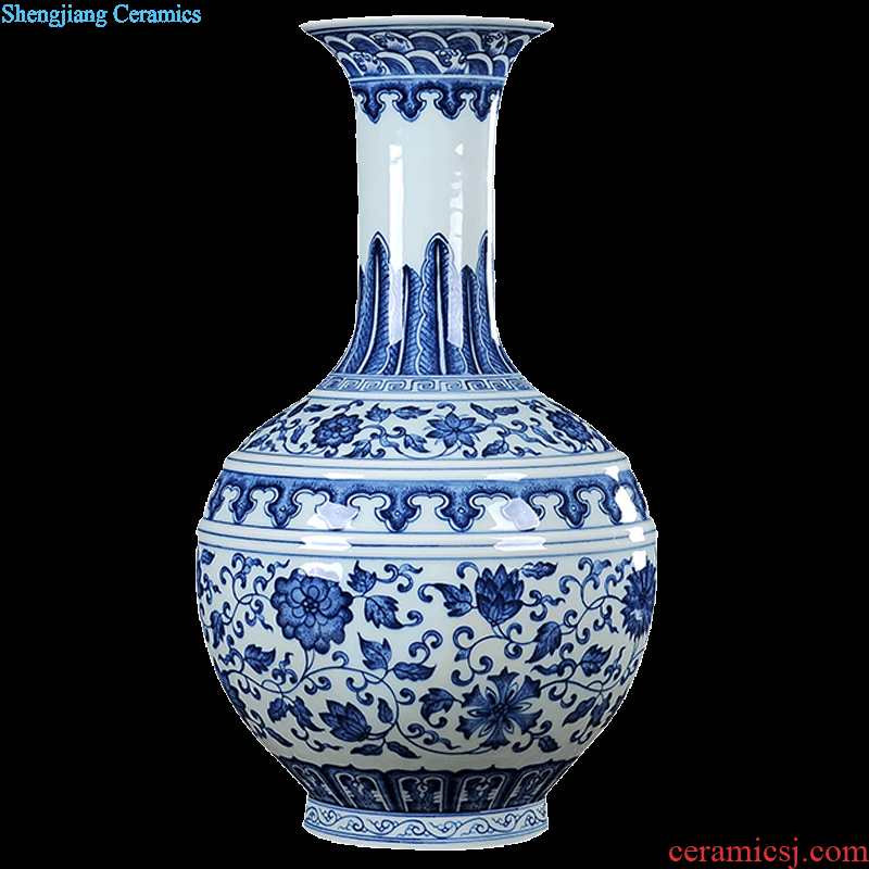 Chinese pottery and porcelain vase furnishing articles The living room floor high modern creative home famous hand-painted handicraft arranging flowers