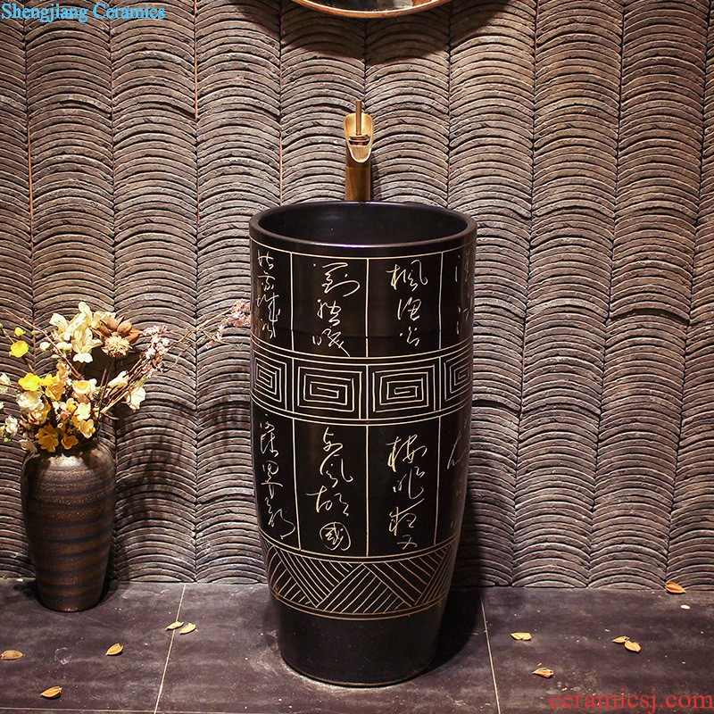 M beautiful ceramic art basin mop mop pool ChiFangYuan one-piece mop pool of 40 cm diameter inclined diao