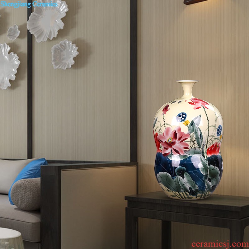 Ceramic vase furnishing articles Chinese flower arranging dried flowers home famous hand-painted jingdezhen blue and white porcelain vase ceramics