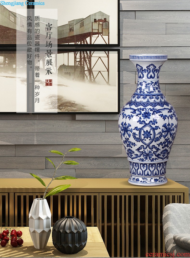 Jingdezhen ceramics hand-painted large-sized caddy ceramics Pu 'er tea tea urn storehouse and receives POTS