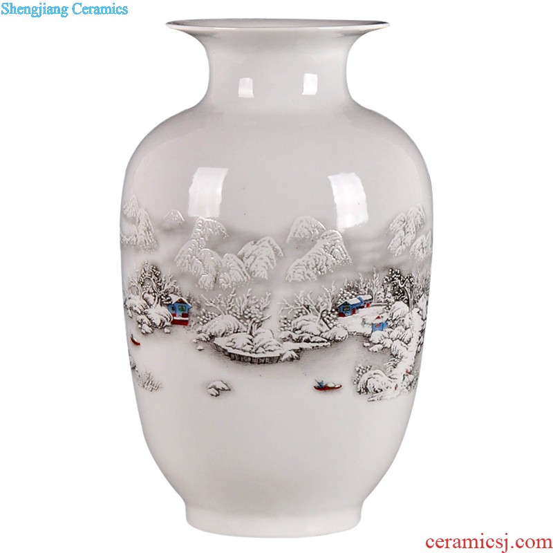 Hand-painted lotus rhyme blue and white porcelain of jingdezhen ceramics floret bottle of flower arrangement Modern home furnishing articles