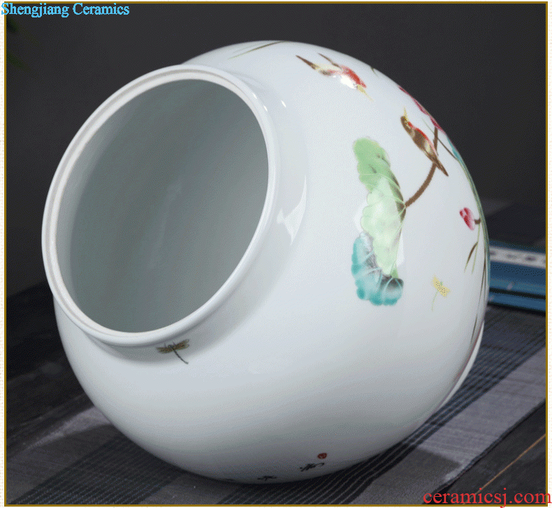 Jingdezhen ceramic tea pot seal pot of blue and white porcelain Small cans ceramic pu-erh tea store and POTS