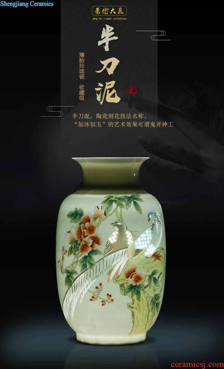 Jingdezhen ceramic tea pot size seven loaves puer tea manual sealing cylinder wake receives moistureproof tea furnishing articles