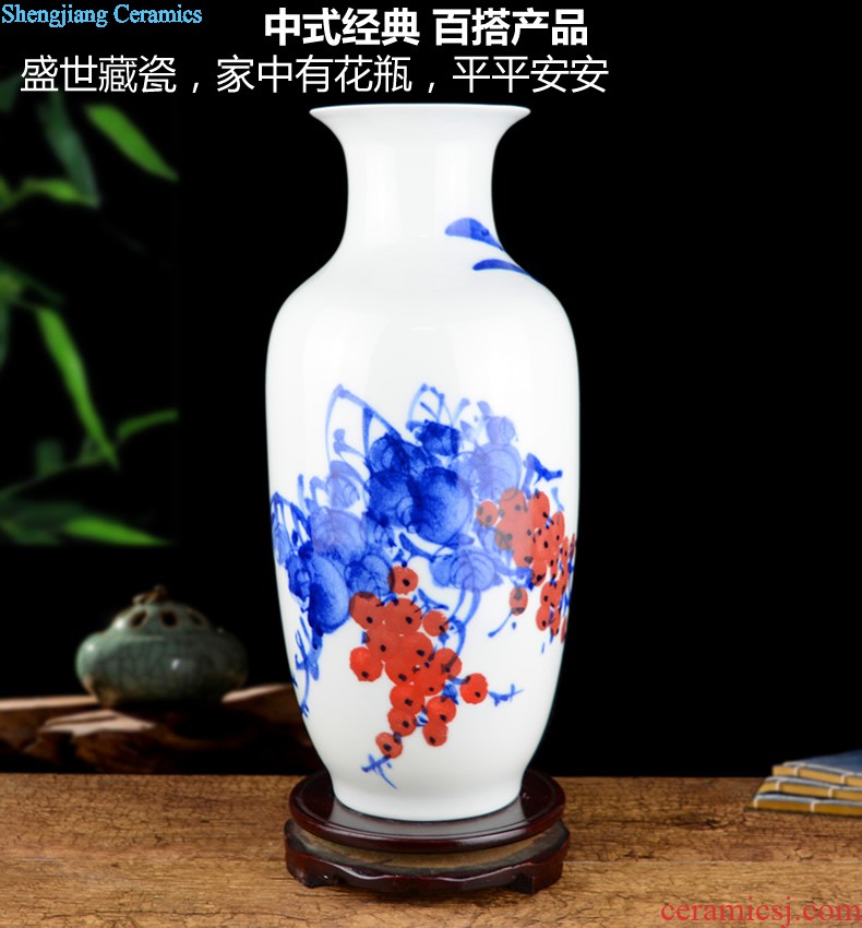 Jingdezhen ceramic contracted white rope vase Small pure and fresh and dried flowers flower arrangement sitting room place home decoration