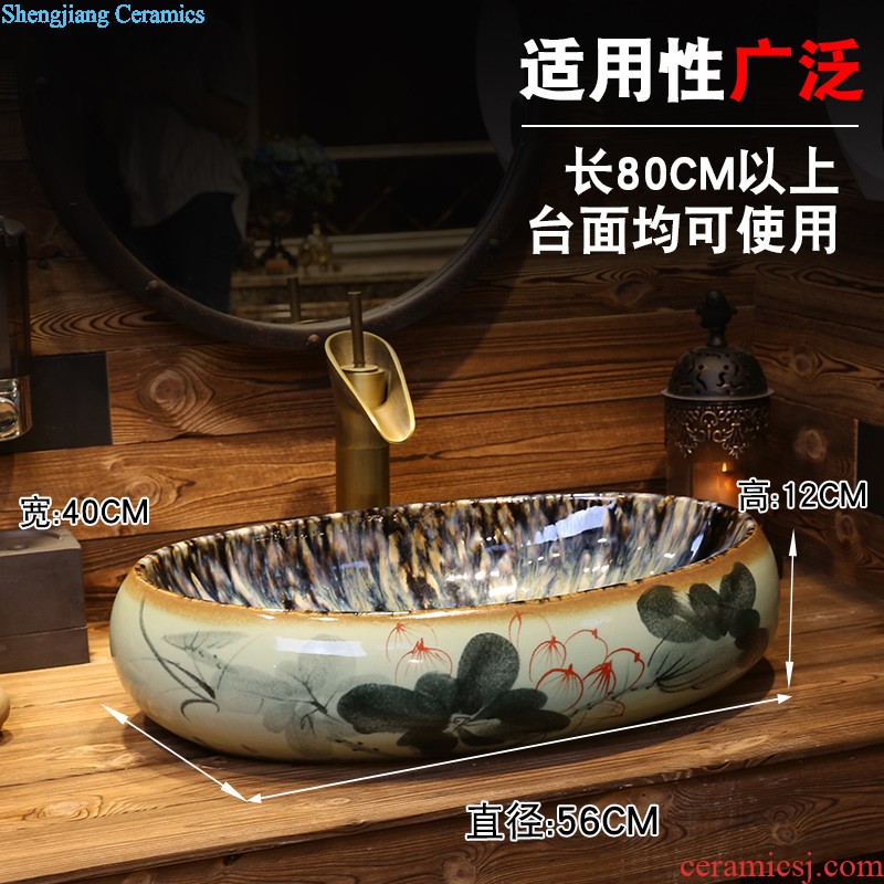 Jia depot lavatory elliptic toilet stage basin of Chinese style restoring ancient ways is the sink basin ceramic art basin to the balcony