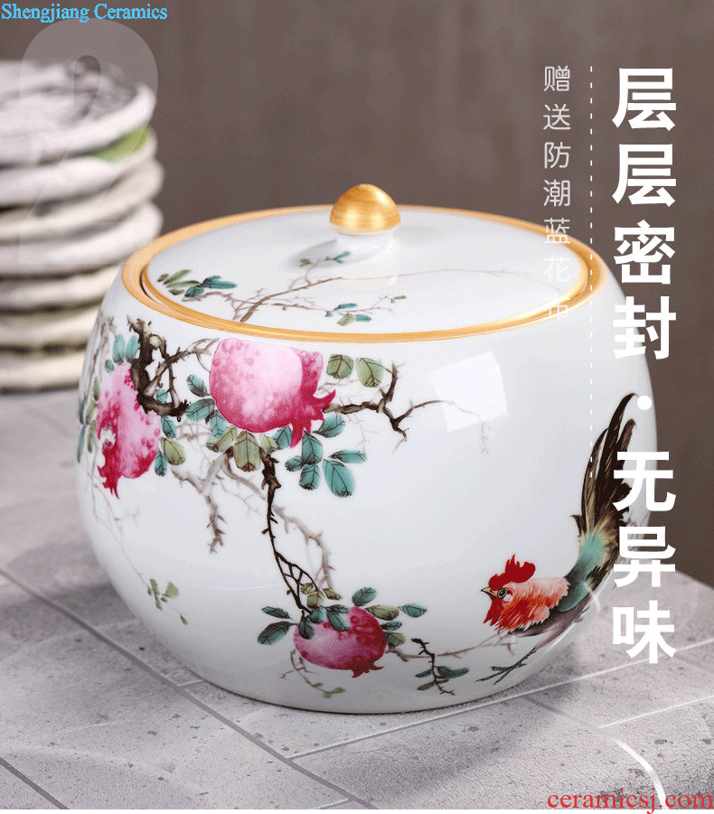 King seal caddy ceramic storage tank Pu-erh tea can save POTS of jingdezhen manual tea POTS