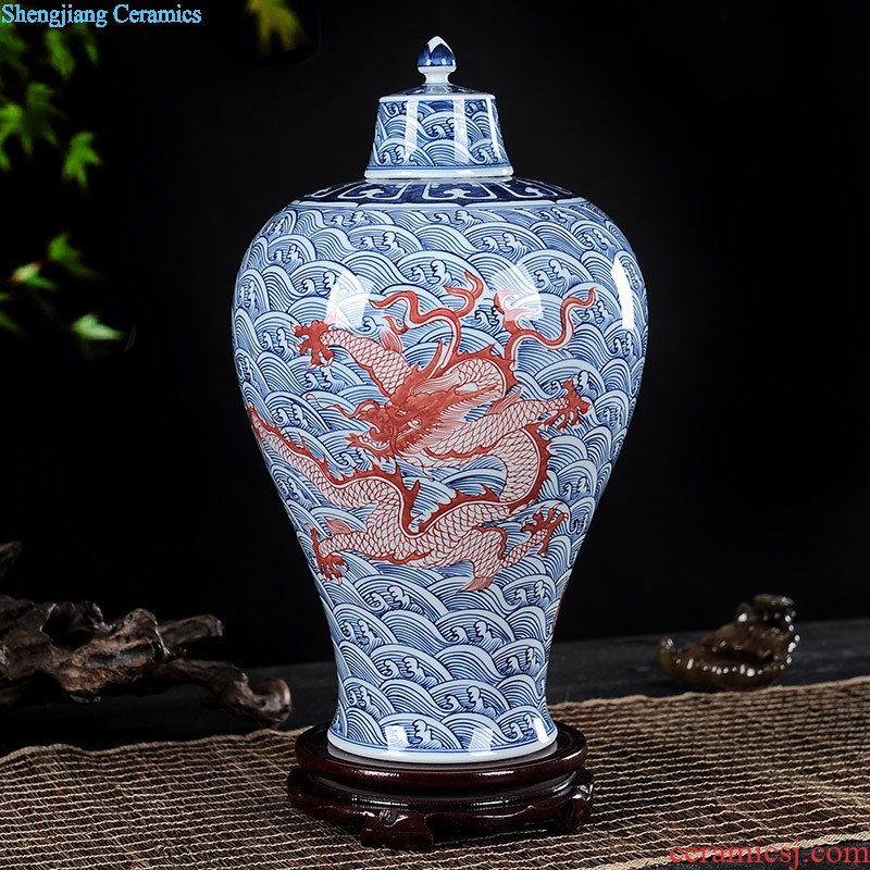 Exhibition of jingdezhen ceramics vase sitting room place luck vase household act the role ofing is tasted Chinese red ornaments