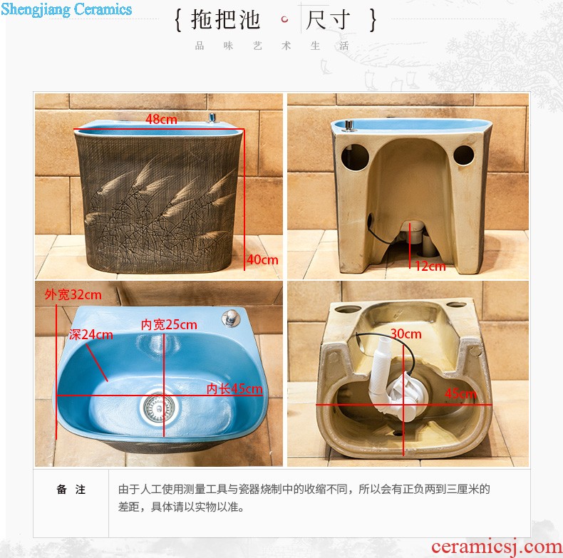 M square the toilet stage basin ceramic sanitary ware european-style lavabo lavatory basin golden butterfly garden