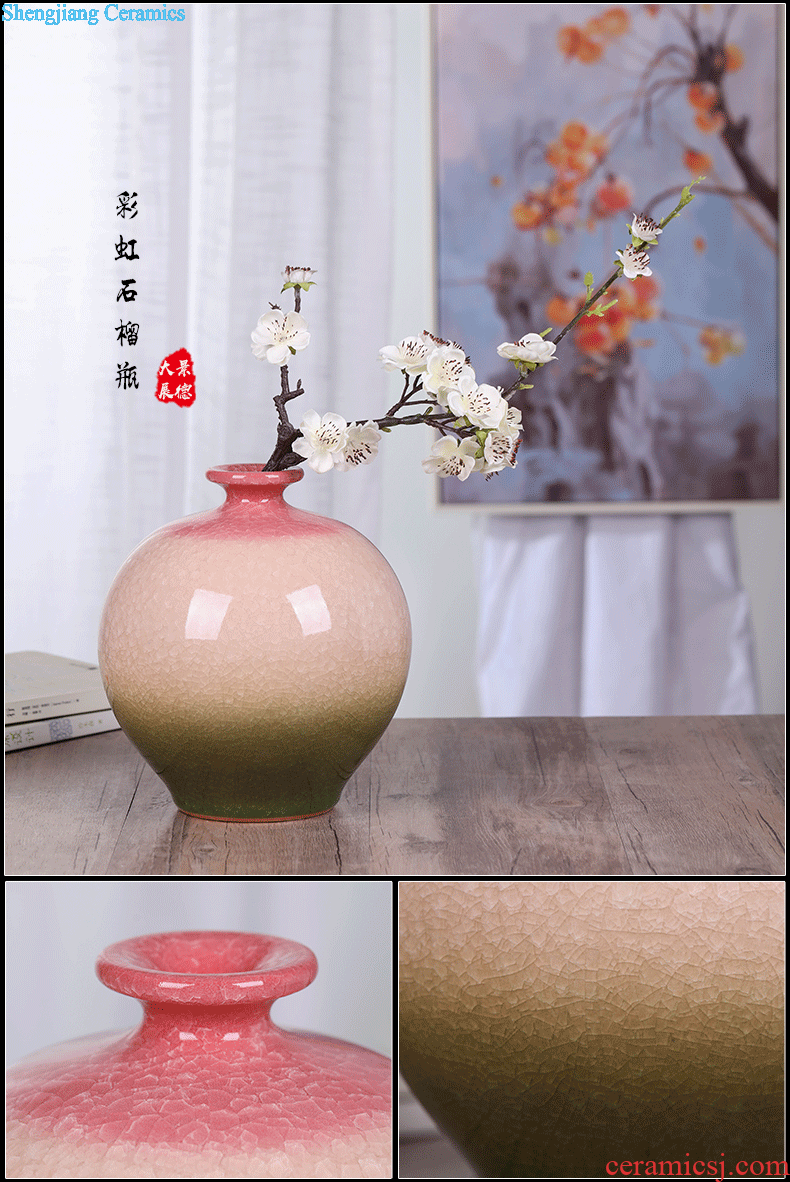 Jingdezhen ceramic vase office furnishing articles yellow sitting room TV ark household decorates porch ark crafts