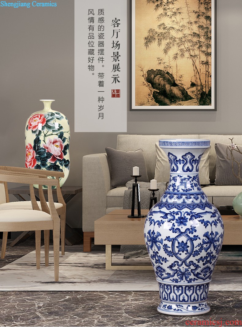 Jingdezhen ceramics hand-painted large-sized caddy ceramics Pu 'er tea tea urn storehouse and receives POTS