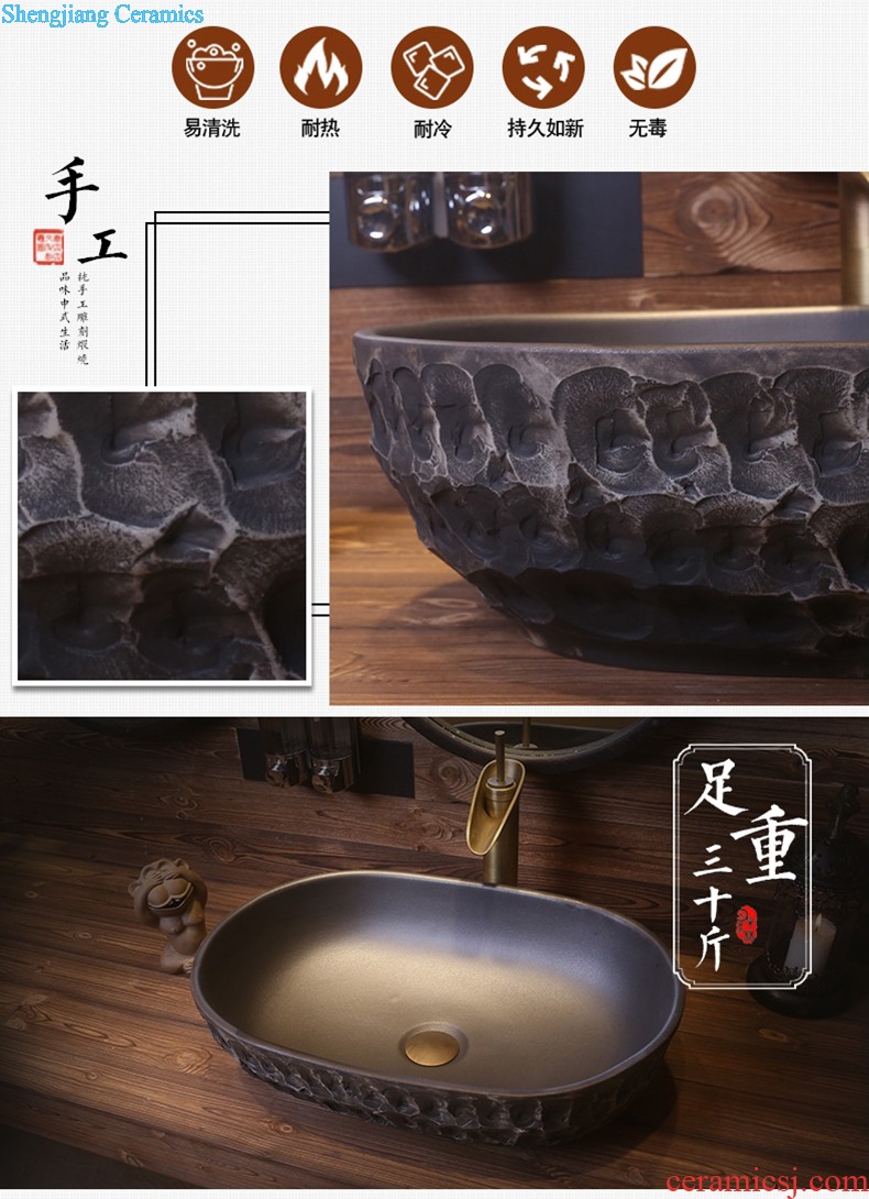 The depot basin stage art of Chinese style restoring ancient ways Square ceramic lavatory toilet idea sink basin