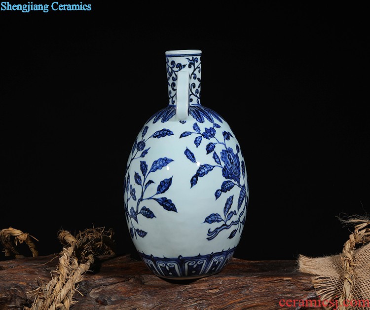 Jingdezhen ceramic hand-painted vases creative modern new Chinese style household sitting room adornment handicraft storage tank furnishing articles