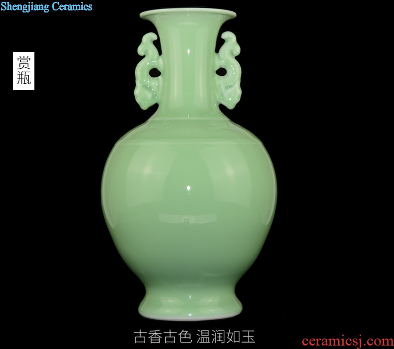 Jingdezhen ceramics hand-painted painting of flowers and pottery vases, sitting room of new Chinese style household decorations with cover pot furnishing articles