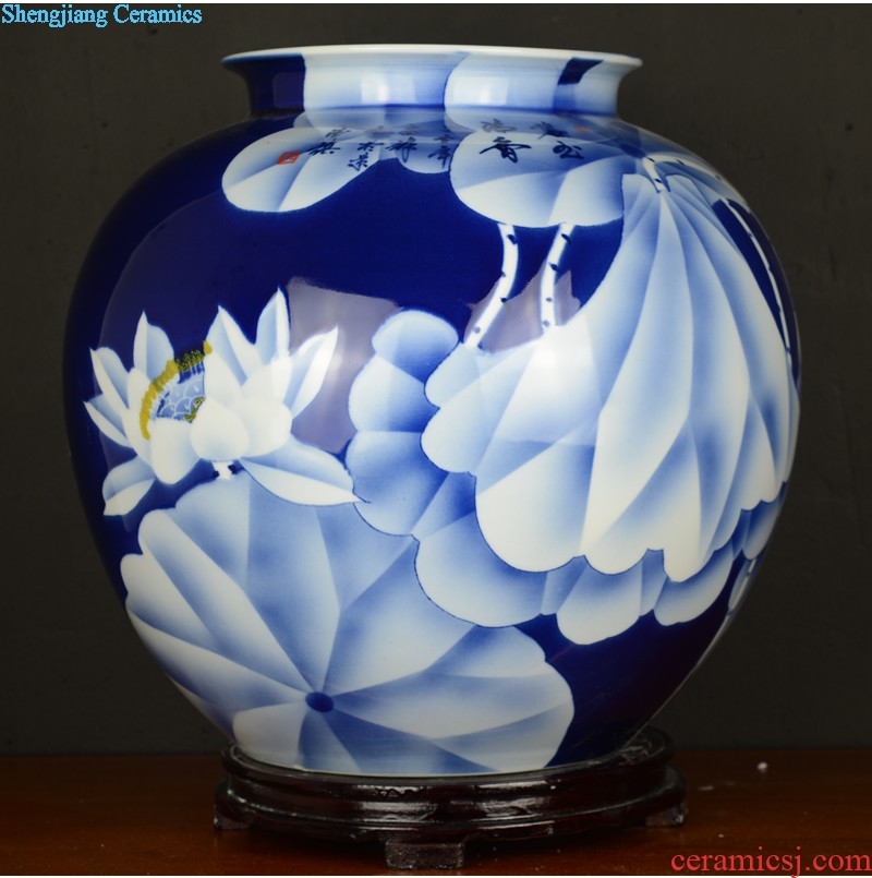 General blue and white porcelain jar ceramic furnishing articles sitting room old antique hand-painted jingdezhen ceramics vase household ornaments