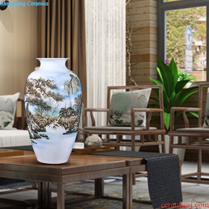 Jingdezhen ceramic flower vases peach famous sitting room hand-painted crafts creative household adornment restoring ancient ways furnishing articles