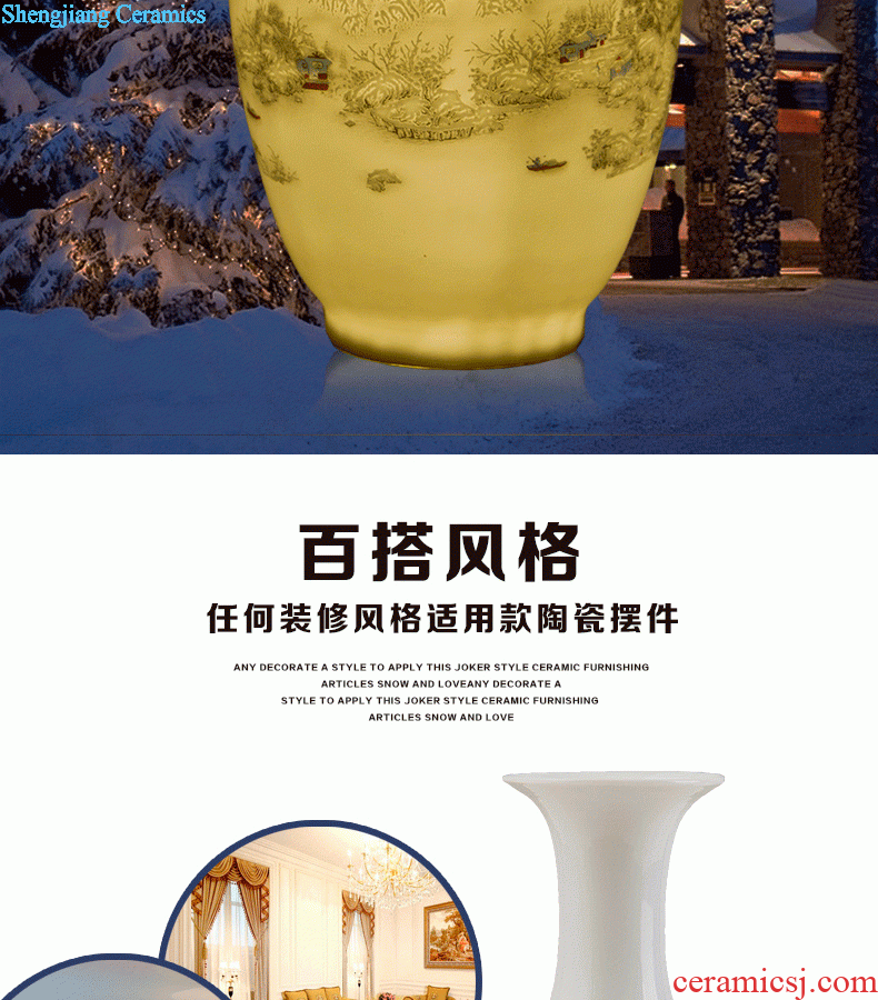 Jingdezhen ceramics The quartet lucky bamboo vase The living room table decoration flower art handicraft furnishing articles