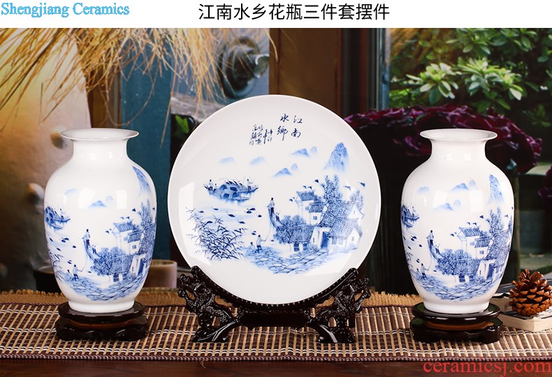 Archaize of jingdezhen ceramic kiln crack shadow blue glaze vase household adornment handicraft decoration furnishing articles sitting room