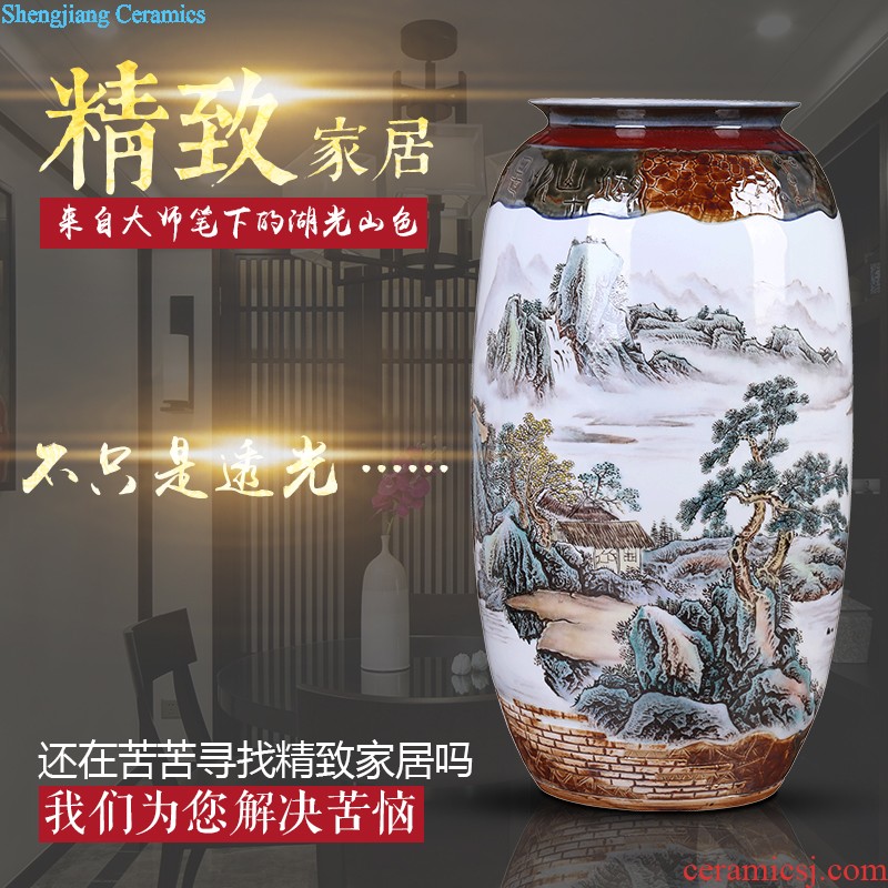 Jingdezhen ceramics vase hand-painted thin bamboo fetal porcelain Chinese style household act the role ofing is tasted the sitting room porch TV ark furnishing articles