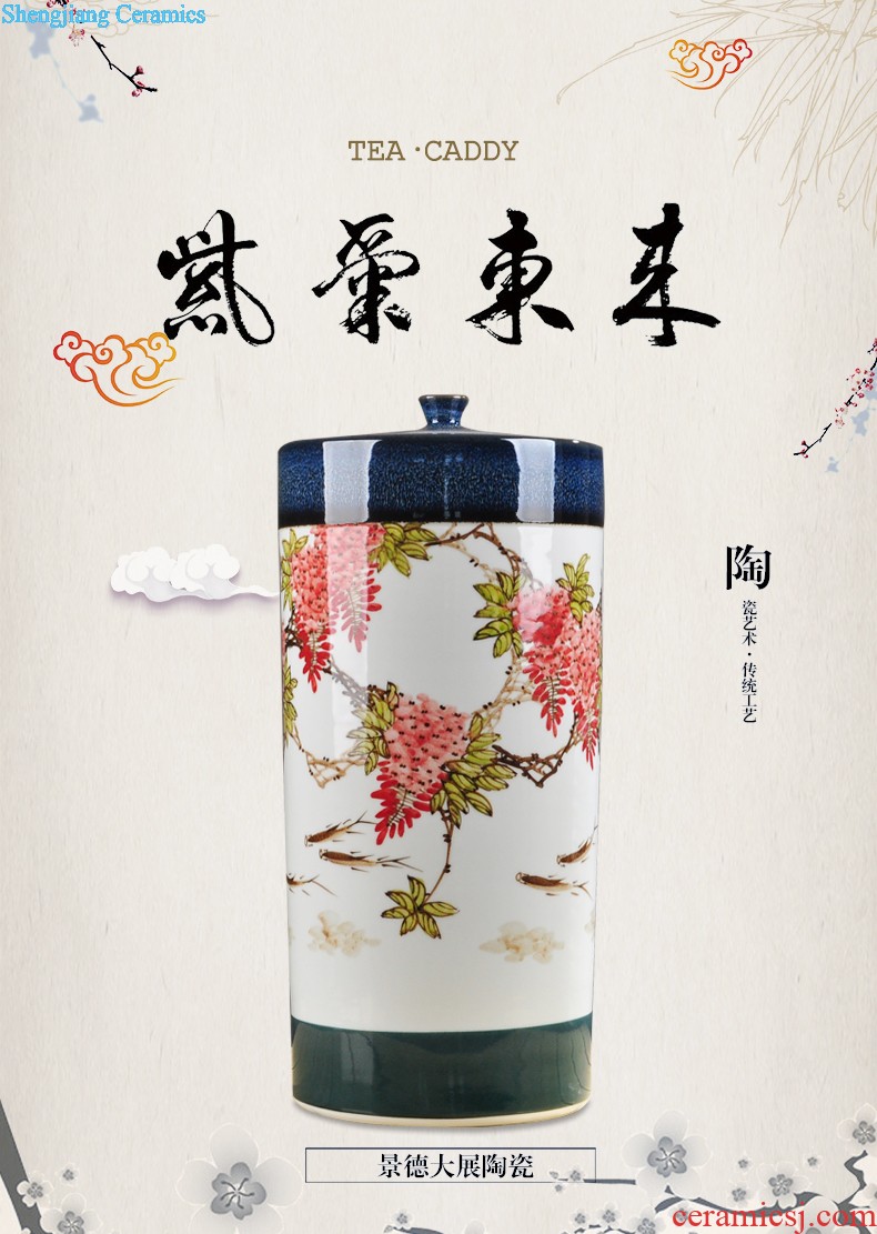 Jingdezhen hand-painted ceramic vase and exquisite porcelain sitting room place decoration contemporary and contracted rural new Chinese style bottle