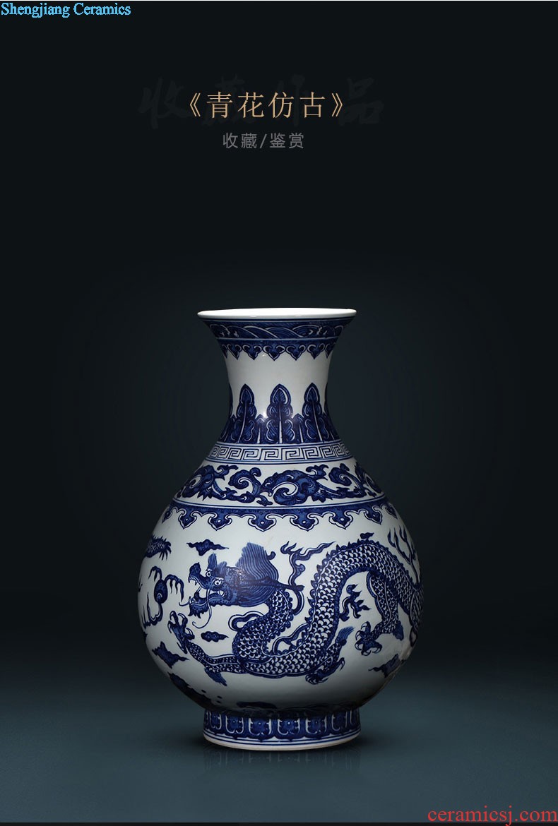 Jingdezhen ceramic knife clay hand-painted vases, furnishing articles Sabingga sukdun dergici jimbi living room TV cabinet decoration decoration