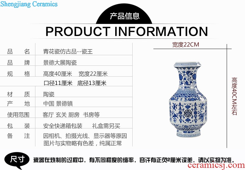 Thin jingdezhen ceramic vase decorated the living room New Chinese style living room furnishing articles hand-painted hotel TV ark decoration