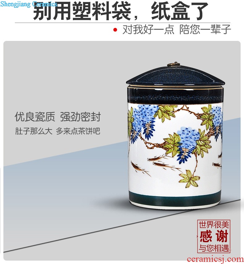 Creative portable caddy half jins of pottery and porcelain tea storage POTS of jingdezhen porcelain pot tea sealed cans of restoring ancient ways