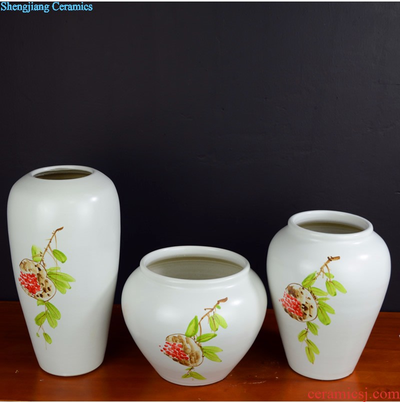 Jingdezhen ceramic European blue vase dried flowers flower arrangement home sitting room TV ark soft adornment handicraft furnishing articles