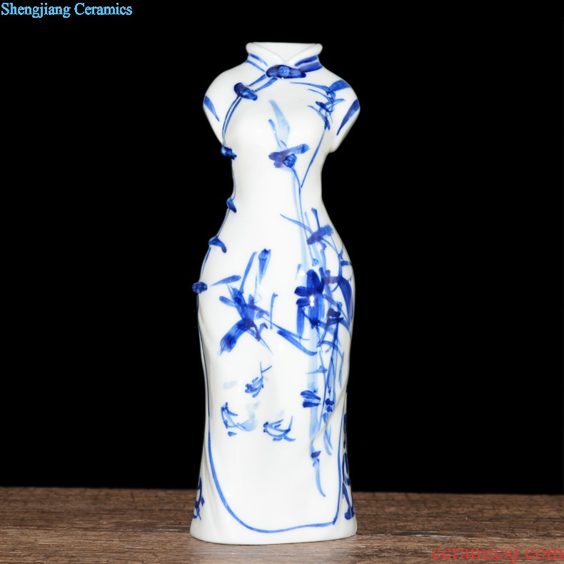 Jingdezhen ceramic vase furnishing articles archaize kiln crack glaze gossip bottles of sitting room adornment style furnishing articles ornaments