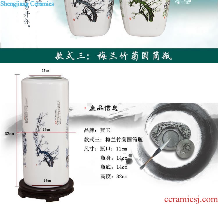 Jingdezhen ceramics flower vase new Chinese style restoring ancient ways is sitting room home rich ancient frame adornment handicraft furnishing articles