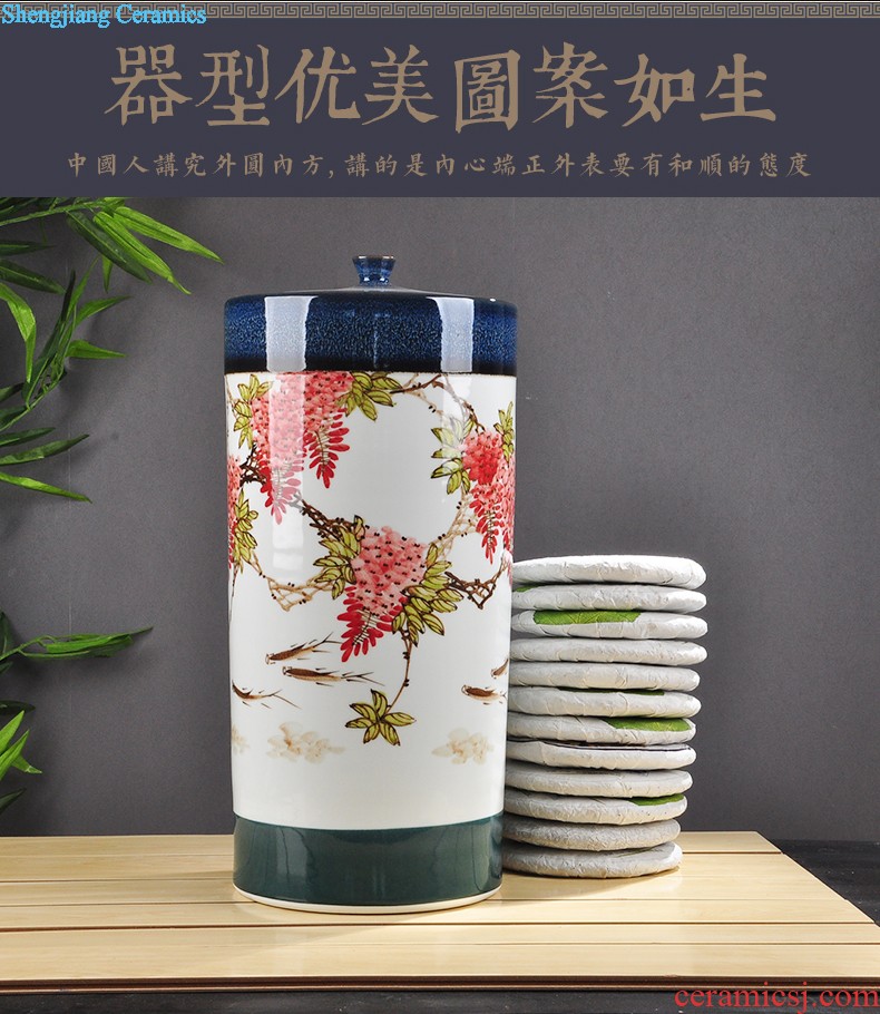 Jingdezhen hand-painted ceramic vase and exquisite porcelain sitting room place decoration contemporary and contracted rural new Chinese style bottle