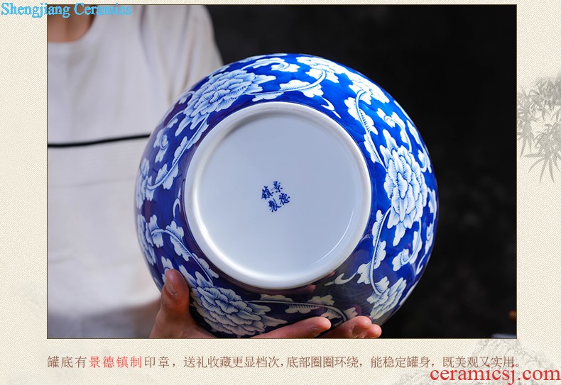 Large cake packing box pu 'er tea to wake the seventh, peulthai the caddy ceramics POTS jingdezhen porcelain seal POTS