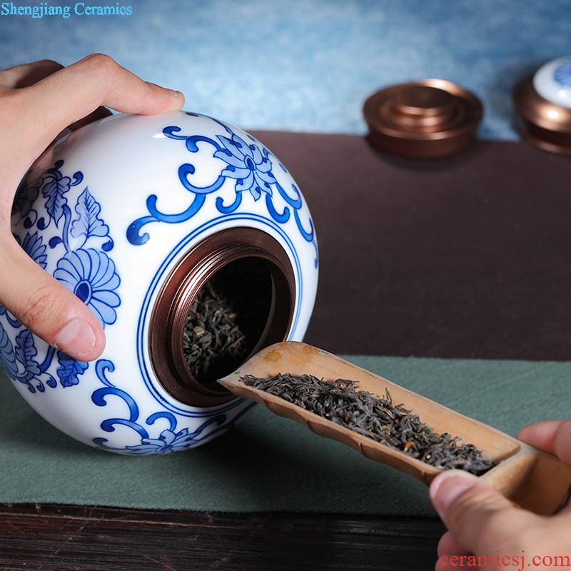 Hand-painted restoring ancient ways of jingdezhen blue and white porcelain vase gourd furnishing articles rich ancient frame antique Chinese style household ceramics handicraft