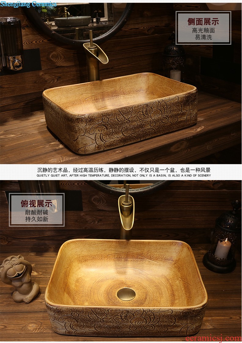 Jia depot stage basin ceramic lavabo archaize waist drum basin of Chinese style restoring ancient ways art basin of household toilet