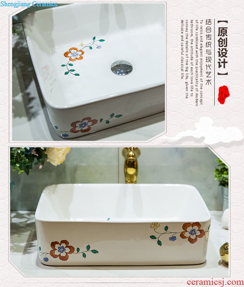 Ceramic basin stage basin sinks art circle European toilet lavabo hand-painted The little lover