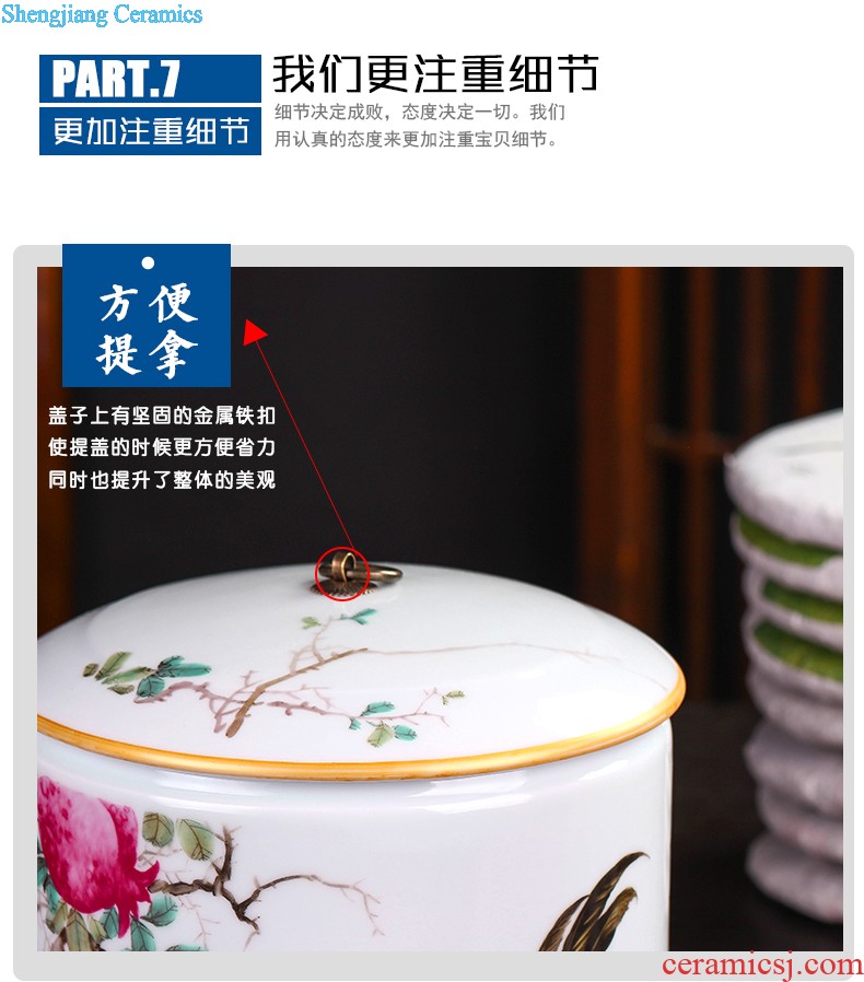 Hand-painted jingdezhen porcelain pot put POTS puer tea box cake store tea urn the seventh, peulthai the caddy tea large household