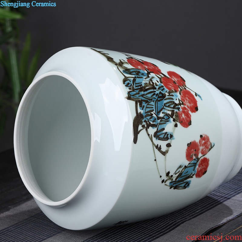 Blue and white porcelain vase, jingdezhen ceramic furnishing articles lucky bamboo handicraft classical flower arrangement porcelain household act the role ofing is tasted the living room