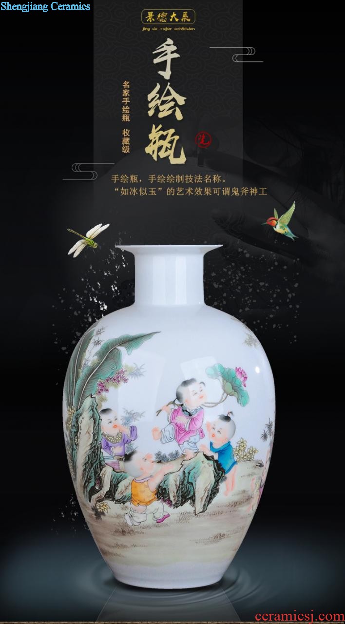 Jingdezhen ceramics famous hand-painted vases, modern fashion creative furnishing articles dry flower lucky bamboo living room The vase