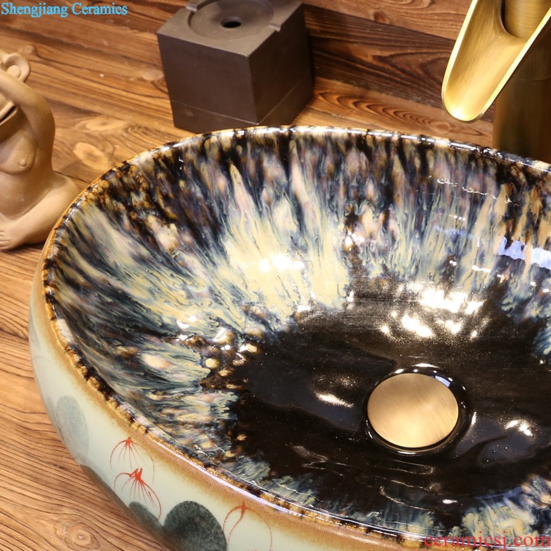 Jia depot lavatory elliptic toilet stage basin of Chinese style restoring ancient ways is the sink basin ceramic art basin to the balcony