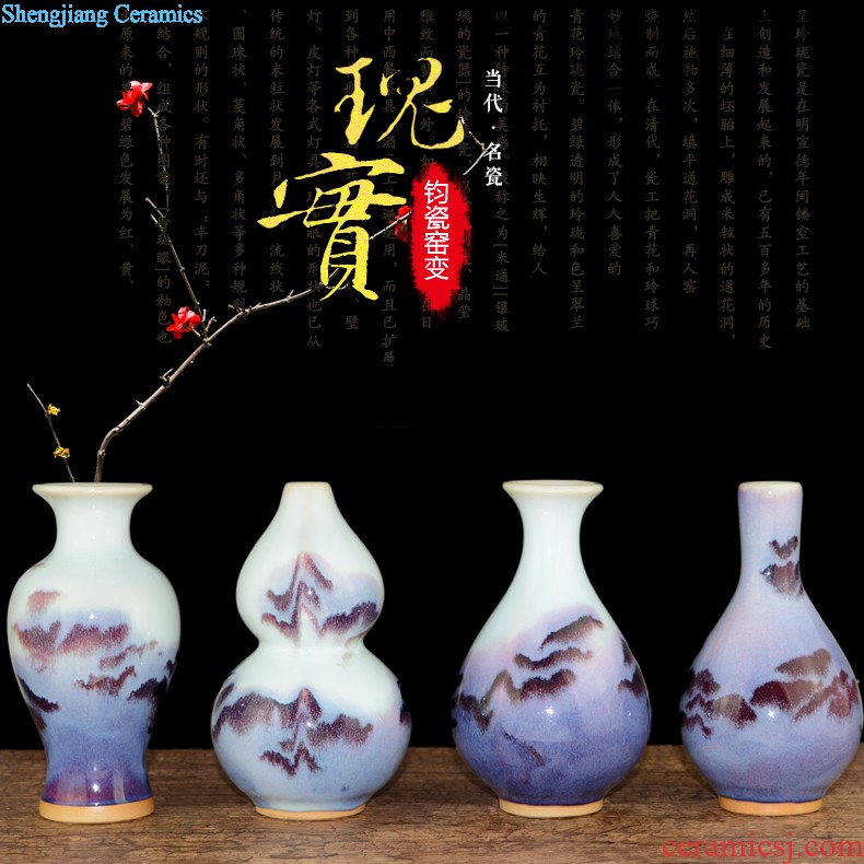 Jingdezhen new Chinese style living room TV cabinet modern furnishing articles red kiln vase flower arrangement home decoration decoration