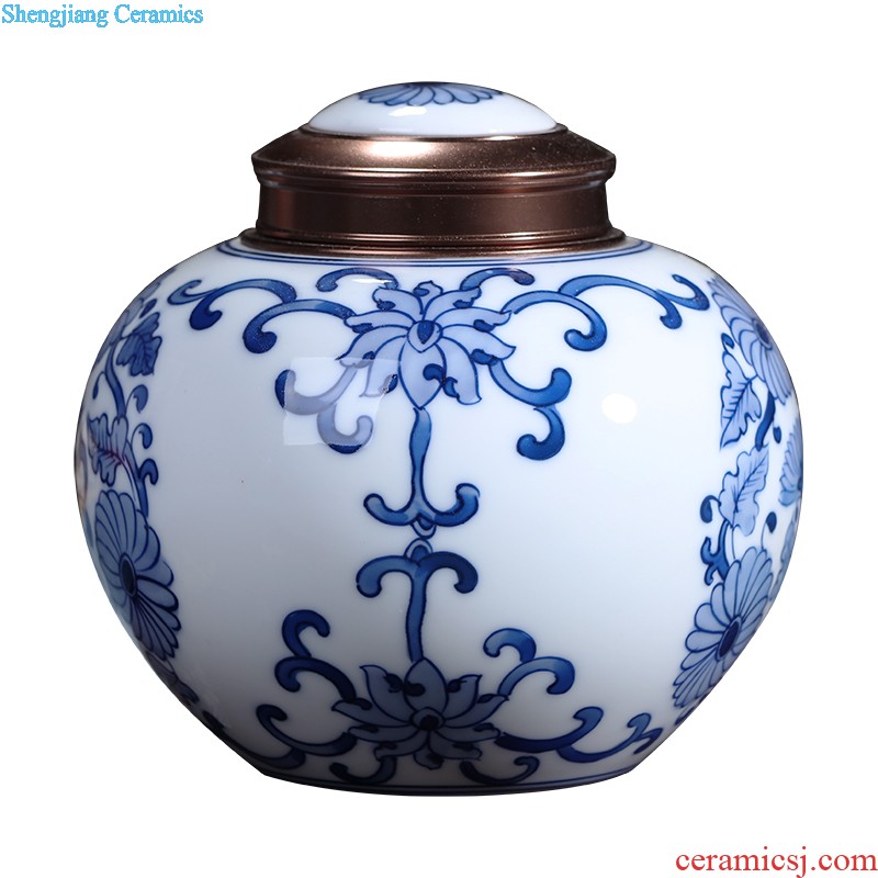 Hand-painted restoring ancient ways of jingdezhen blue and white porcelain vase gourd furnishing articles rich ancient frame antique Chinese style household ceramics handicraft