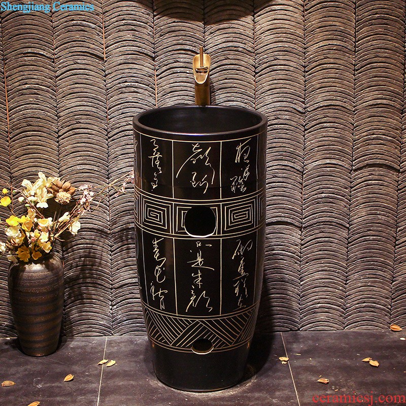 M beautiful ceramic art basin mop mop pool ChiFangYuan one-piece mop pool of 40 cm diameter inclined diao