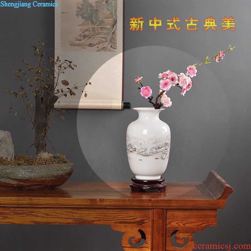 Hand-painted lotus rhyme blue and white porcelain of jingdezhen ceramics floret bottle of flower arrangement Modern home furnishing articles