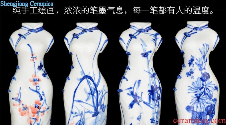 Jingdezhen ceramic vase furnishing articles archaize kiln crack glaze gossip bottles of sitting room adornment style furnishing articles ornaments