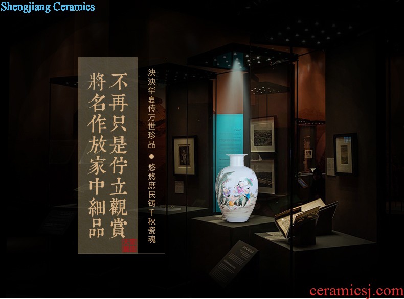 Jingdezhen ceramics famous hand-painted vases, modern fashion creative furnishing articles dry flower lucky bamboo living room The vase