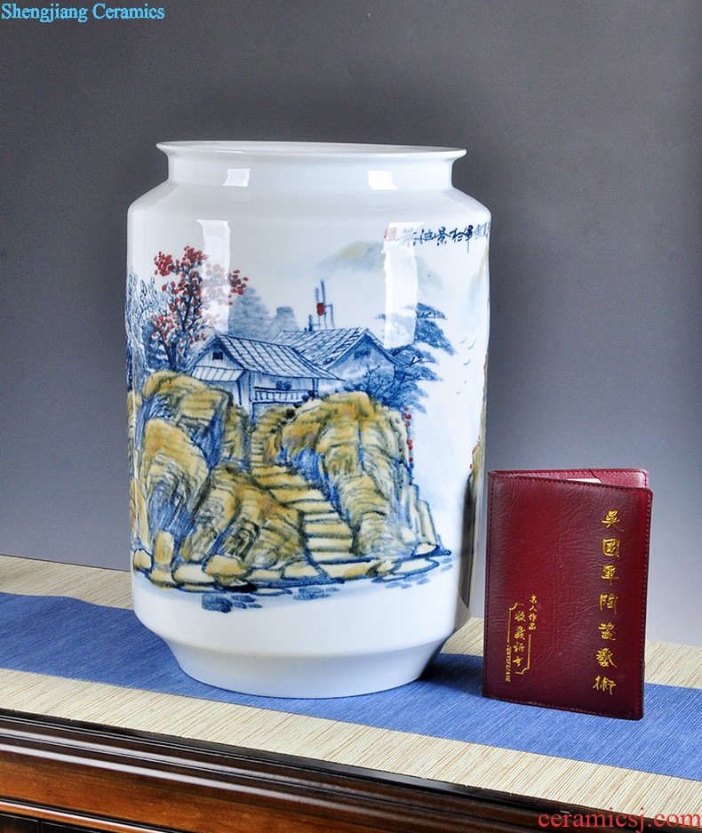 Hand-painted restoring ancient ways of jingdezhen blue and white porcelain vase gourd furnishing articles rich ancient frame antique Chinese style household ceramics handicraft