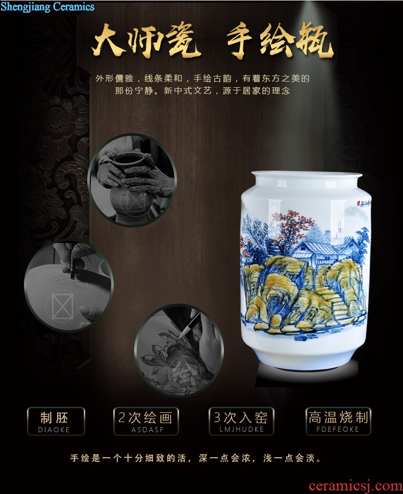 Hand-painted restoring ancient ways of jingdezhen blue and white porcelain vase gourd furnishing articles rich ancient frame antique Chinese style household ceramics handicraft